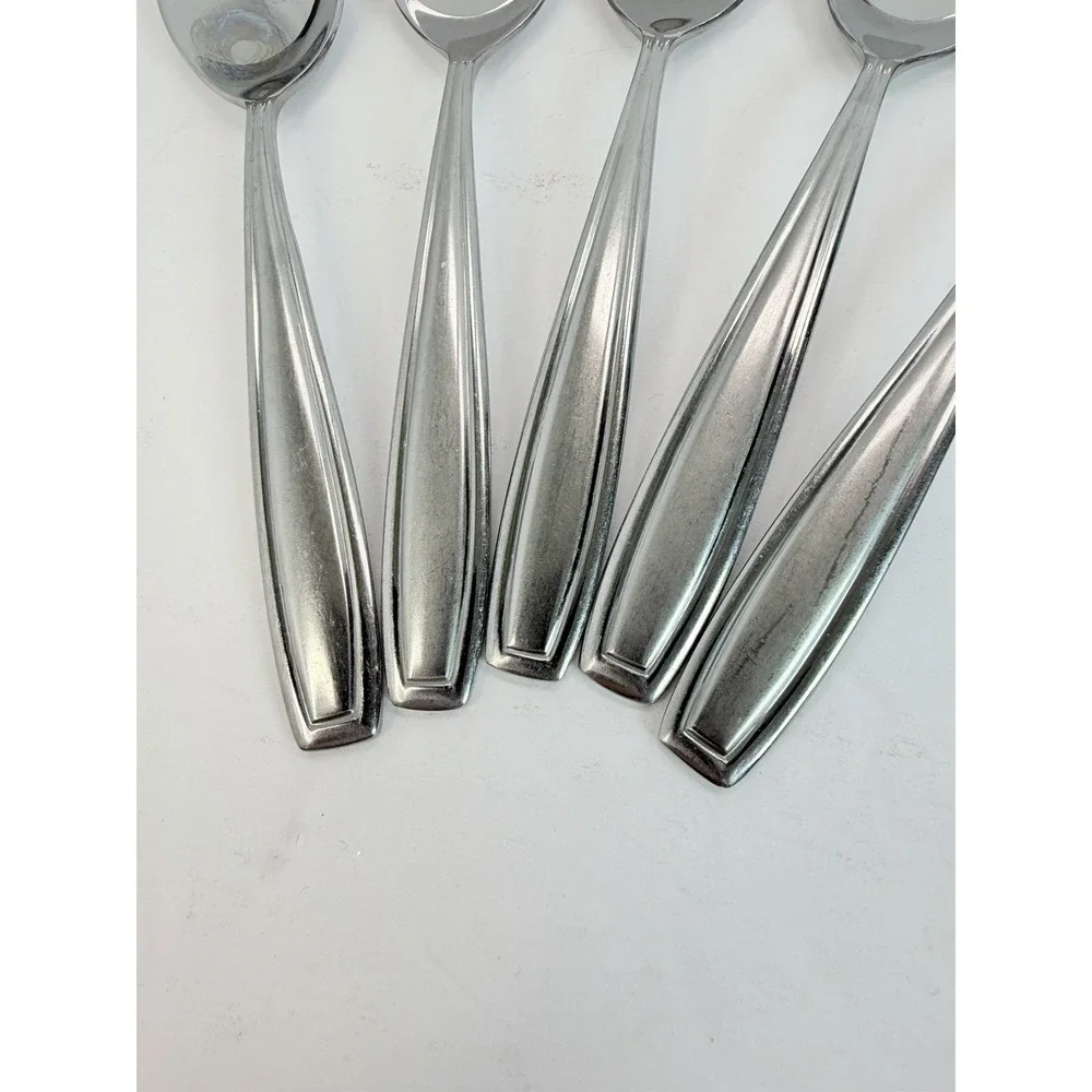 Oneida Satin Bristol Everdale Stainless Teaspoons Lot Of 5